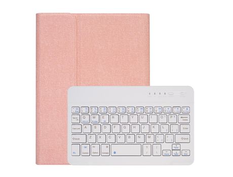 Carcasa y Teclado Bluetooth YIMGOTTA Rk405 para iPad Mini1/2/3/4/5 (Inglés - Rosa)