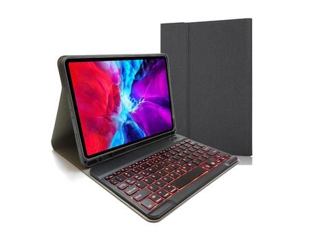 Carcasa y Teclado Bluetooth YIMGOTTA Rk11D para iPad Air4 2020 10.9/iPad Pro112021/2020/2018 (Inglés - Negro)