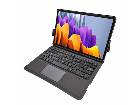 Carcasa y Teclado Bluetooth YIMGOTTA S063 para Samsung Tab S7 11 T870/T875 (Inglés - Negro)