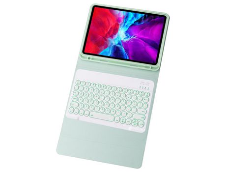 Carcasa y Teclado Bluetooth YIMGOTTA Ym97D para 2018&2017iPad/Pro9.7/Air2/Air (Inglés - Verde)