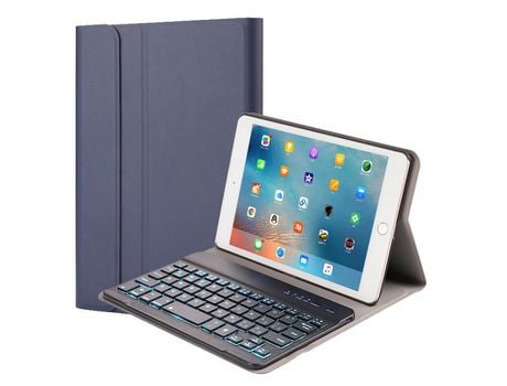 Carcasa y Teclado Bluetooth YIMGOTTA 1027D para iPad Mini1/2/3 (Inglés - Azul)