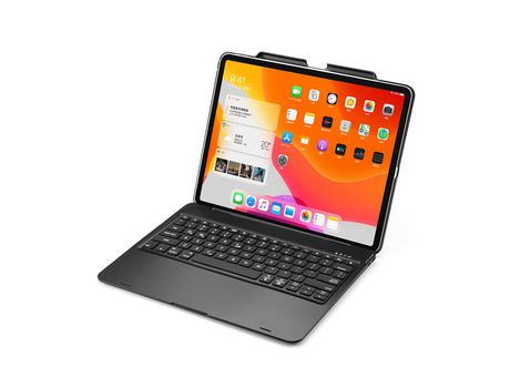 Carcasa y Teclado Bluetooth YIMGOTTA F129S para iPad Pro 12.9 2020/2018 (Inglés - Negro)