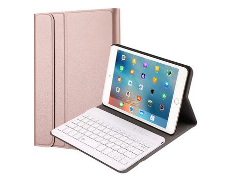 Carcasa y Teclado Bluetooth YIMGOTTA Ft1027 para iPad Mini1/2/3 (Inglés - Rosa)
