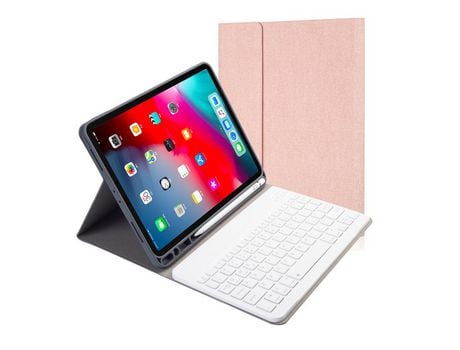 Carcasa y Teclado Bluetooth YIMGOTTA Rk11 para iPad Air4 2020 10.9/iPad Pro112021/2020/2018 (Inglés - Rosa)