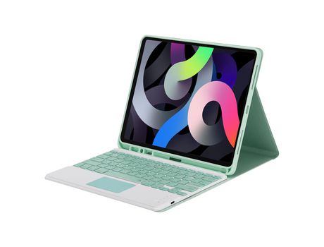 Carcasa y Teclado Bluetooth YIMGOTTA Ps131C para iPad Pro12.92021/2020/2018 (Inglés - Verde)