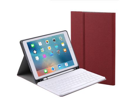 Carcasa y Teclado Bluetooth YIMGOTTA Rk508 para 2018&2017/iPad Pro9.7/Air2/Air (Inglés - Rojo)