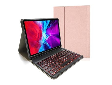 Carcasa y Teclado Bluetooth YIMGOTTA Rk11D para iPad Air4 2020 10.9/iPad Pro112021/2020/2018 (Inglés - Rosa)