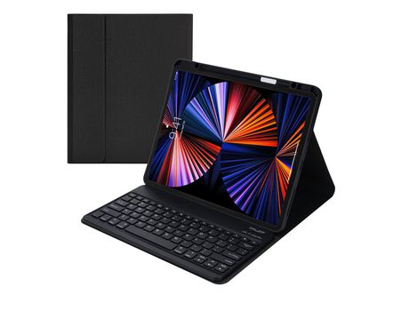 Carcasa y Teclado Bluetooth YIMGOTTA Hk132B para iPad Pro12.92021/2020/2018 (Inglés - Negro)