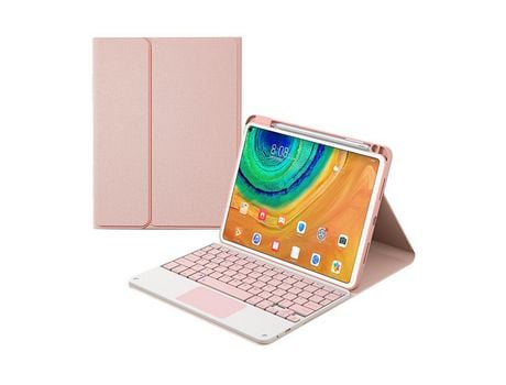 Carcasa y Teclado Bluetooth YIMGOTTA Hw-M7108C para Huawei Matepad Pro 10.8 2021/2019/Matepad Pro 5G 10.8 (Inglés - Rosa)