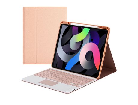Carcasa y Teclado Bluetooth YIMGOTTA Hk132C para iPad Pro12.92021/2020/2018 (Inglés - Rosa)