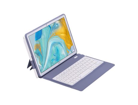 Carcasa y Teclado Bluetooth YIMGOTTA T1083 para Huawei Mediapad M6 10.8/Matepad 10.8 (Inglés - Violeta)