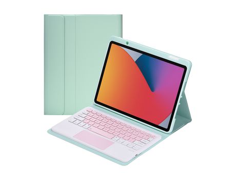 Carcasa y Teclado Bluetooth YIMGOTTA B3012C para iPad 10.22021/2020/2019/iPad Air 10.5/iPad Pro10.5 (Inglés - Verde)