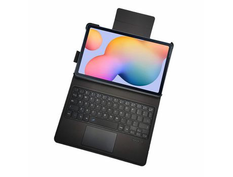 Carcasa y Teclado Bluetooth YIMGOTTA S062 para Samsung Tabs6 Lite 10.4 P610/P615 (Inglés - Negro)