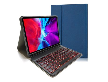 Carcasa y Teclado Bluetooth YIMGOTTA Rk11D para iPad Air4 2020 10.9/iPad Pro112021/2020/2018 (Inglés - Azul)