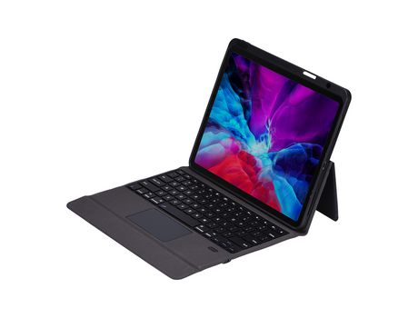 Carcasa y Teclado Bluetooth YKCLOUD T2098 para iPad Pro12.92021/2020/2018 (Inglés - Negro)