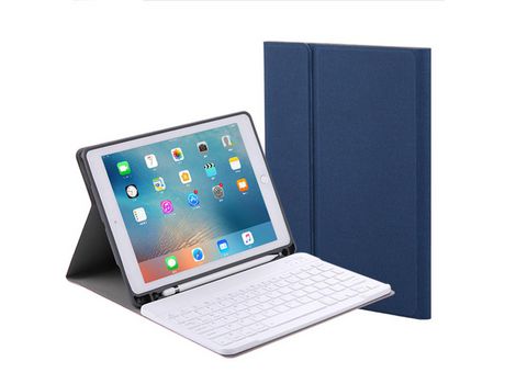 Carcasa y Teclado Bluetooth YIMGOTTA Rk508 para 2018&2017/iPad Pro9.7/Air2/Air (Inglés - Azul)