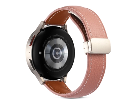 Correa de piel auténtica liberación rápida de 22mm con hebilla para Realme Watch 3/Huami Amazfit GTR 4/GTR 4 Pro - rosa oscuro
