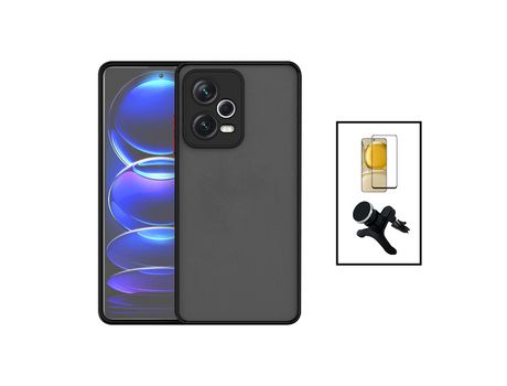 Kit Carcasa Trasera Protección Cámara + Protector de Vidrio Templado Gorilasglass + Soporte para Xiaomi Poco X5 GIFT4ME Negro