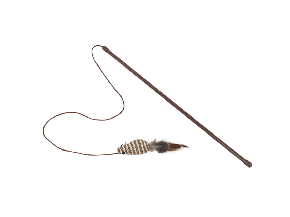 Caña de pescar para gatos con sonajero de bolas de plumas NOBBY PET