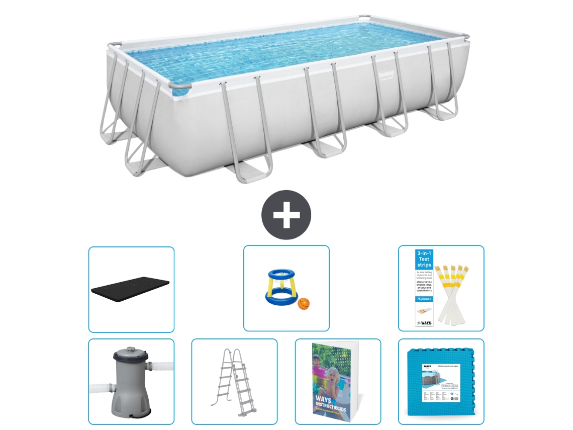 Bestway Piscina Bestway Power Steel Retangular - 488x244x122 Cm - 8-peças S570