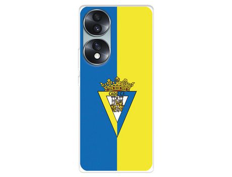 Carcasa para HUAWEI Honor 70 Del Cádiz Cf Escudo Fondo Bicolor Licencia Oficial Cádiz Cf HUAWEI Transparente