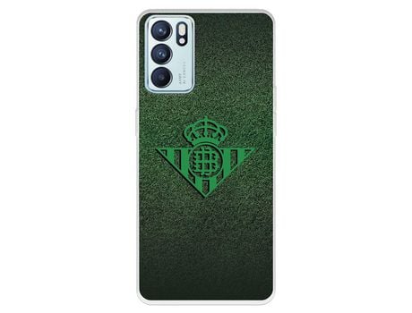 Carcasa para OPPO Reno6 Del Betis Escudo Verde Fondo Trama Licencia Oficial Real Betis Balompié OPPO Transparente