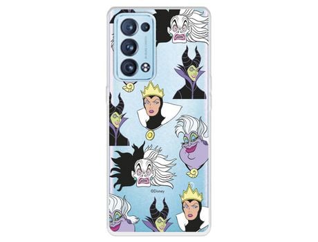 Carcasa para OPPO Reno6 Pro Oficial De Disney Villanas Patrón Villanas Disney OPPO Transparente