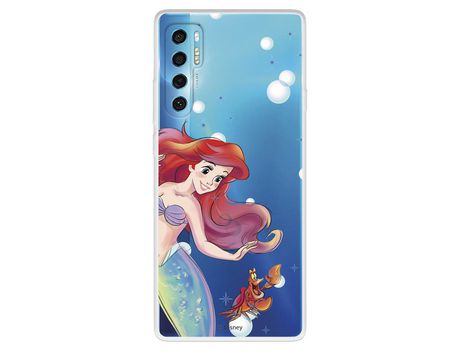 Carcasa para TCL 20 Pro 5G Oficial De Disney Ariel Y Sebastián Burbujas La Sirenita TCL Transparente