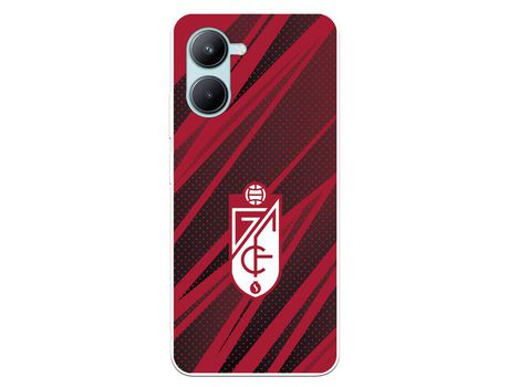 Carcasa para REALME C33 Del Granada Cf Escudo Líneas Rojas Y Negras Licencia Oficial Granada Cf REALME Transparente