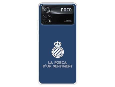 Carcasa para XIAOMI Poco X4 Pro Del Escudo Fondo Azul Licencia Oficial Rcd Espanyol XIAOMI Transparente
