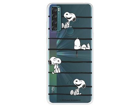 Carcasa para TCL 20 Se Oficial De Peanuts Snoopy Rayas Snoopy TCL Transparente