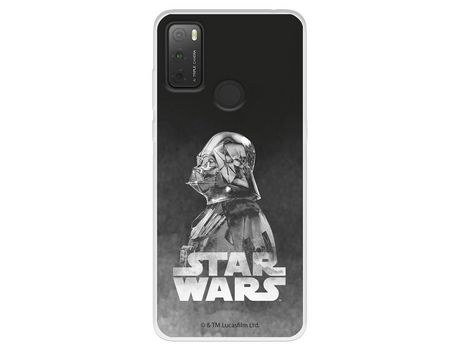 Carcasa para TCL 20Y Oficial De Star Wars Darth Vader Fondo Negro Star Wars TCL Transparente