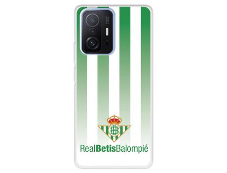 Carcasa para XIAOMI 11T Del Betis Fondo Rayas Verdiblancas Licencia Oficial Real Betis Balompié XIAOMI Transparente