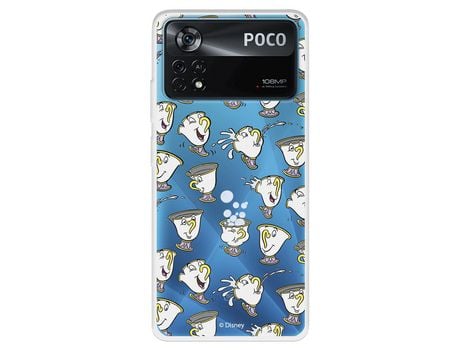 Carcasa para XIAOMI Poco X4 Pro Oficial De Disney Chip Potts Siluetas La Bella Y La Bestia XIAOMI Transparente