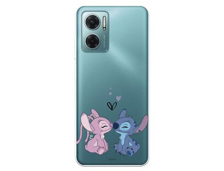 Carcasa para XIAOMI Redmi 10 5G Oficial De Disney Angel & Stitch Beso Lilo & Stitch XIAOMI Transparente