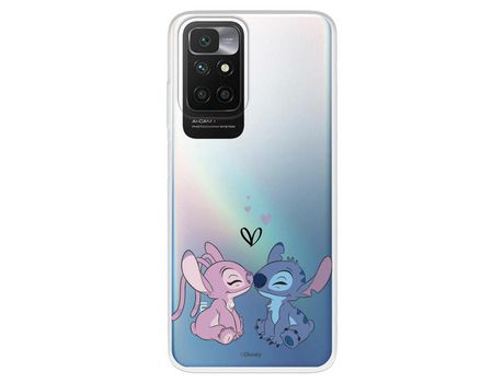 Carcasa para XIAOMI Redmi 10 Oficial De Disney Angel & Stitch Beso Lilo & Stitch XIAOMI Transparente