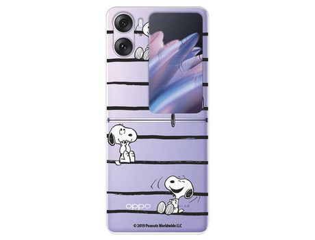 Carcasa para OPPO Find N2 Flip Oficial De Peanuts Snoopy Rayas Snoopy OPPO Transparente