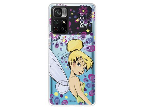 Carcasa para XIAOMI Poco M4 Pro 5G Oficial De Disney Campanilla Flores Peter Pan XIAOMI Transparente