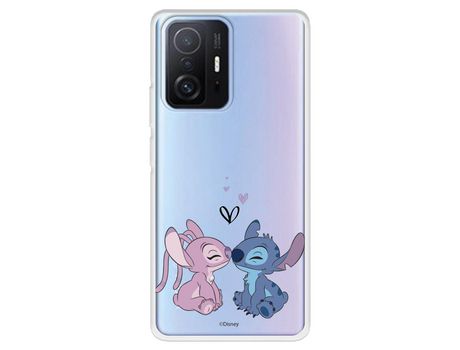 Carcasa para XIAOMI 11T Oficial De Disney Angel & Stitch Beso Lilo & Stitch XIAOMI Transparente