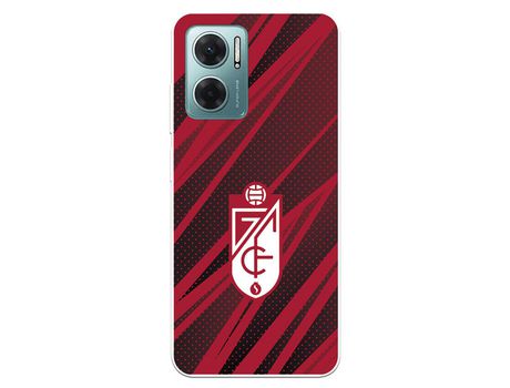 Carcasa para XIAOMI Redmi 10 5G Del Granada Cf Escudo Líneas Rojas Y Negras Licencia Oficial Granada Cf XIAOMI Transparente