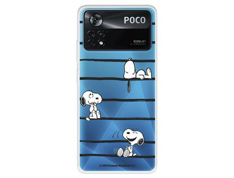 Carcasa para XIAOMI Poco X4 Pro Oficial De Peanuts Snoopy Rayas Snoopy XIAOMI Transparente