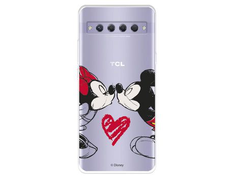 Carcasa para TCL 10 Plus Oficial De Disney Mickey Y Minnie Beso Clásicos Disney TCL Transparente