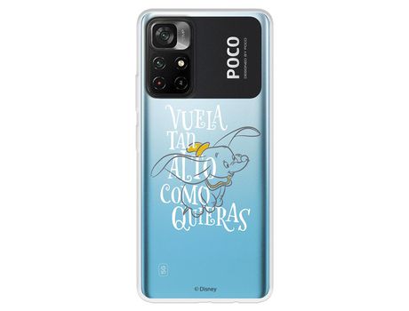 Carcasa para XIAOMI Poco M4 Pro 5G Oficial De Disney Dumbo Vuela Tan Alto Dumbo XIAOMI Transparente