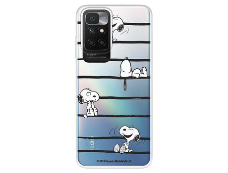 Carcasa para XIAOMI Redmi 10 Oficial De Peanuts Snoopy Rayas Snoopy XIAOMI Transparente