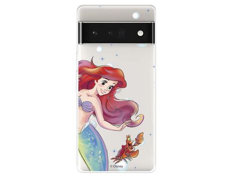 Carcasa para GOOGLE Pixel 7 Pro Oficial De Disney Ariel Y Sebastián Burbujas La Sirenita GOOGLE Transparente