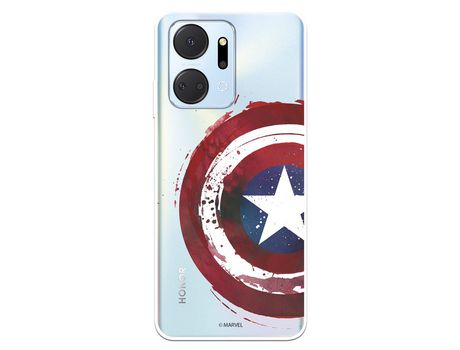 Carcasa para HUAWEI Honor X7A Oficial De Marvel Capitán América Escudo Transparente Marvel HUAWEI Transparente