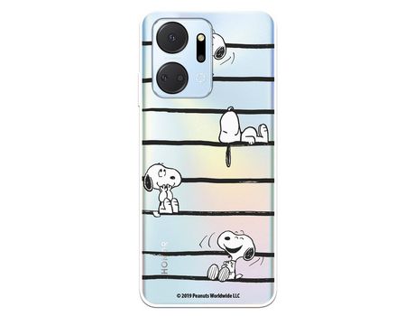 Carcasa para HUAWEI Honor X7A Oficial De Peanuts Snoopy Rayas Snoopy HUAWEI Transparente