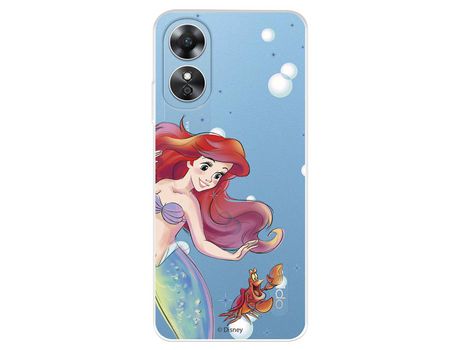 Carcasa para OPPO A17 Oficial De Disney Ariel Y Sebastián Burbujas La Sirenita OPPO Transparente