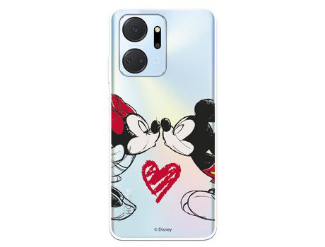 Carcasa para HUAWEI Honor X7A Oficial De Disney Mickey Y Minnie Beso Clásicos Disney HUAWEI Transparente