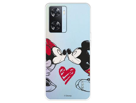 Carcasa para OPPO A57S Oficial De Disney Mickey Y Minnie Beso Clásicos Disney OPPO Transparente